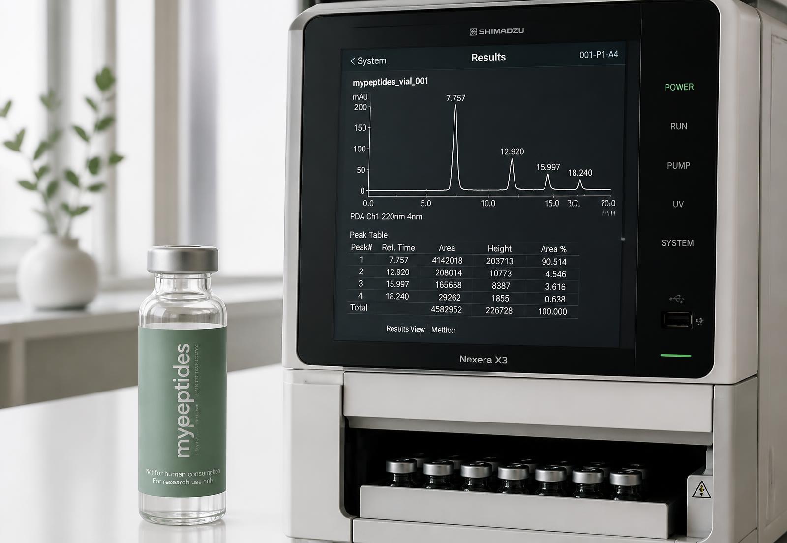 HPLC analysis of a MyPeptides research batch